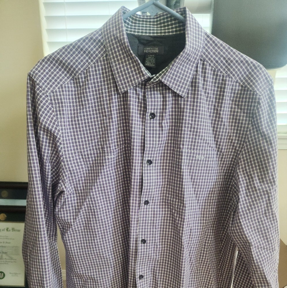 Kenneth Cole Reaction plaid button up shirt